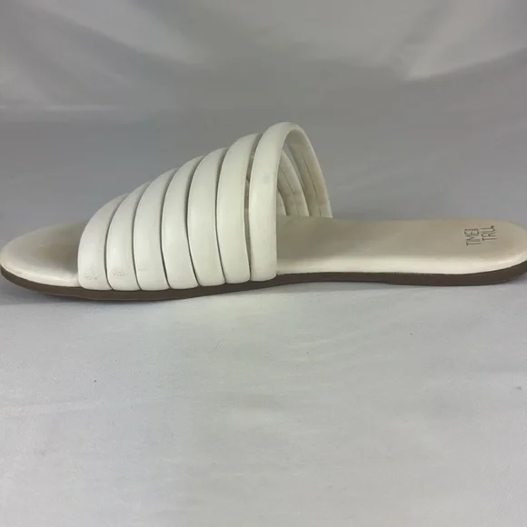 Time & Tru White Strappy Slide Sandals - Picture 7 of 10